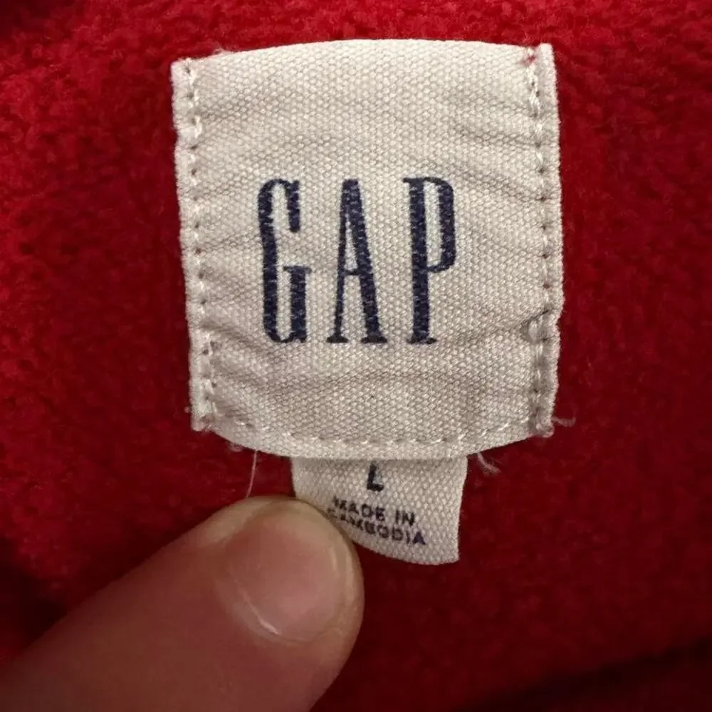 Red gap hoodie with navy